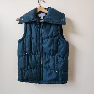 Laura Scott Teal Puffer Vest Women’s Size Large Lightweight Quilted Jacket